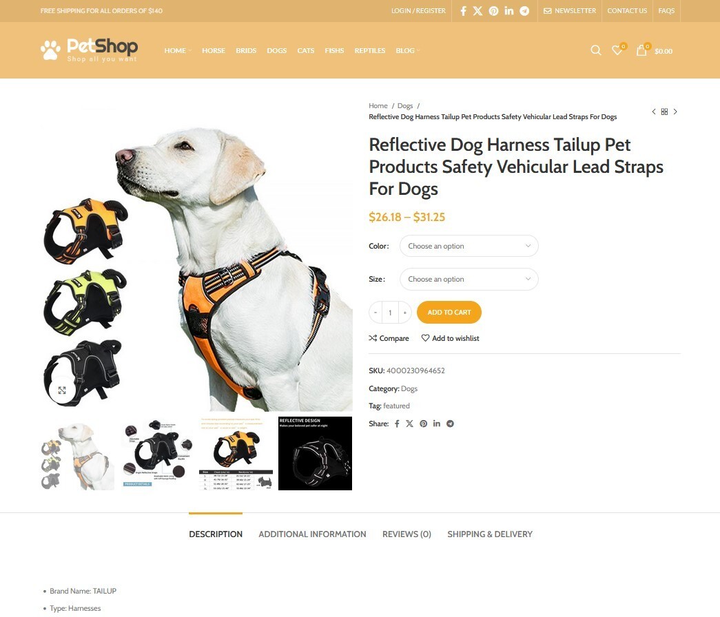 Turnkey Affiliate / DROPSHIPPING Ecommerce Website – Pet Supplies