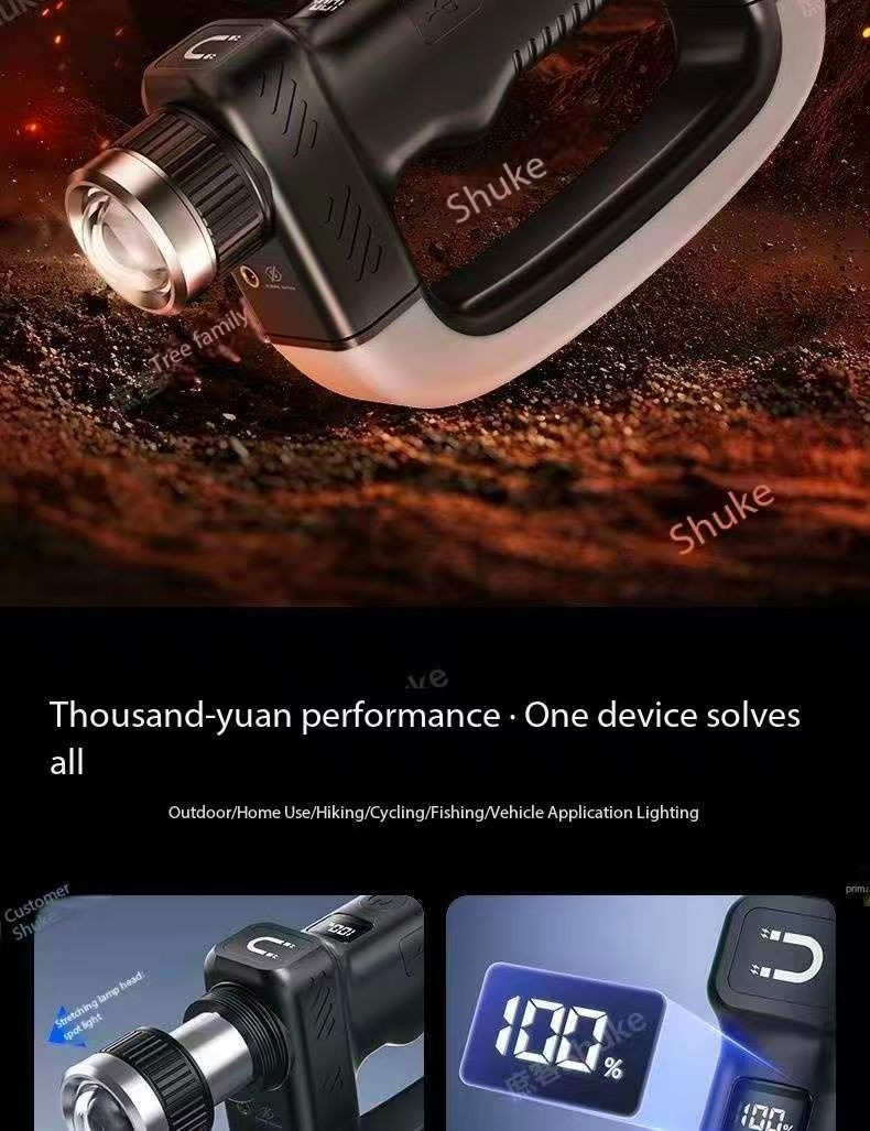 Portable Multifunction Outdoor Flashlight with Strong Light