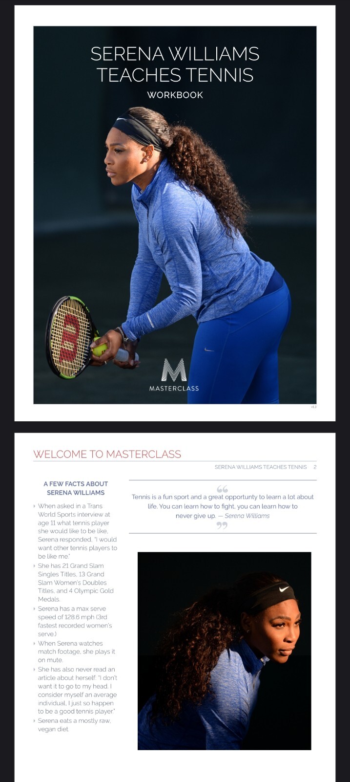 Masterclass Serena Williams teaches Tennis. Pro Level Skills
