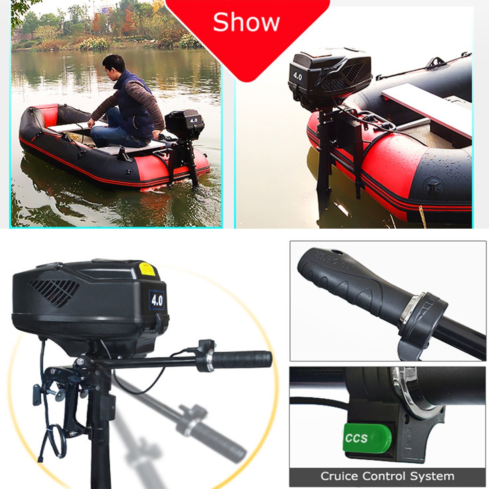 48V 4HP Electric Brushless Marine Propeller Trolling Outboard Trolling Motor
