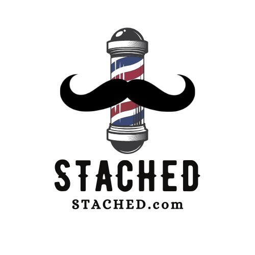 stached .com domain name website for mustache, stash, barbershop, people 1 word