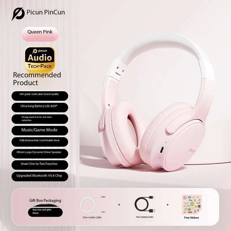 Pincun Queen Over-Ear Bluetooth Wireless Women’s Headset with Noise Cancellation