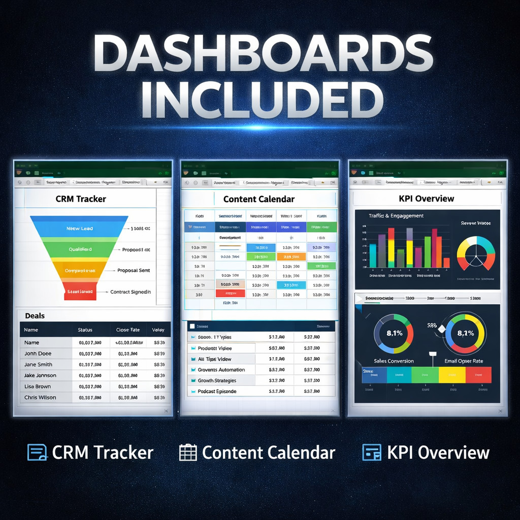 AI Business System Kit – Canva SOP Templates + Excel Dashboards