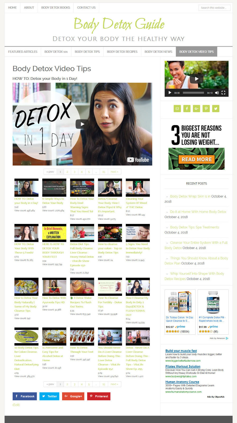 * BODY DETOX * turnkey website business for sale with AUTO UPDATING CONTENT