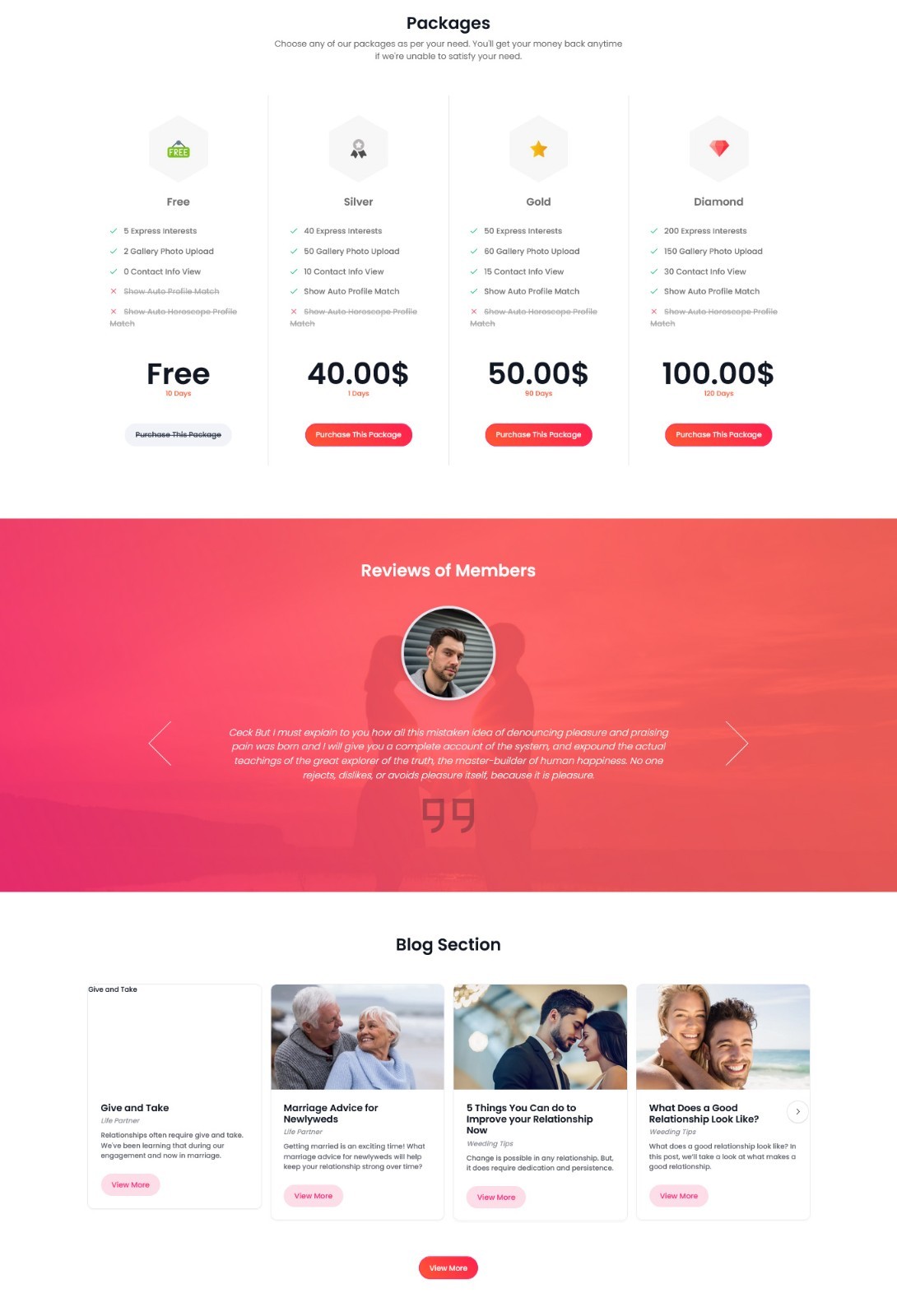 Matrimony CMS – Complete Matchmaking Website Software | Laravel | Subscription