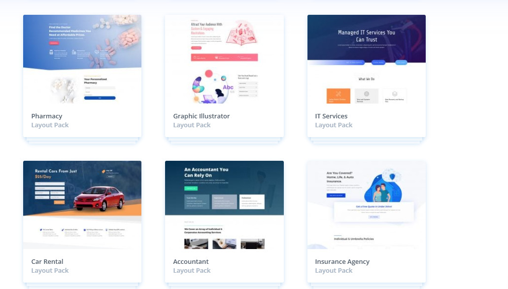 Huge Collection WordPress Divi Templates Themes Layouts Builder Elegant Extra