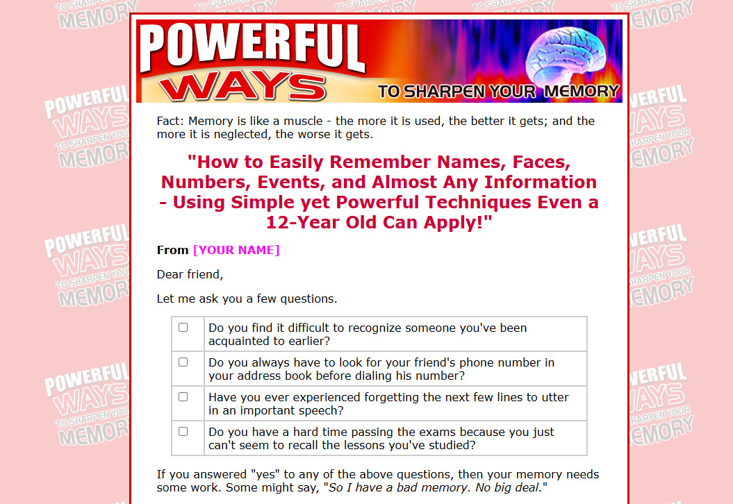 Memory Mind eBooks , Guides, Website Pages & Courses Bundle w/MRR License