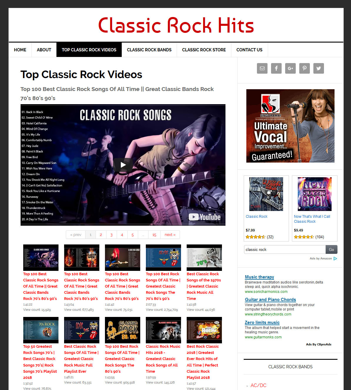 * CLASSIC ROCK VIDEO * blog website business for sale w/ AUTO UPDATING CONTENT!