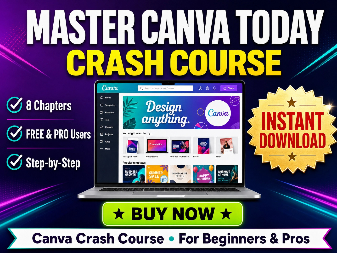 DIGITAL Canva Master Course Editable-Printable
