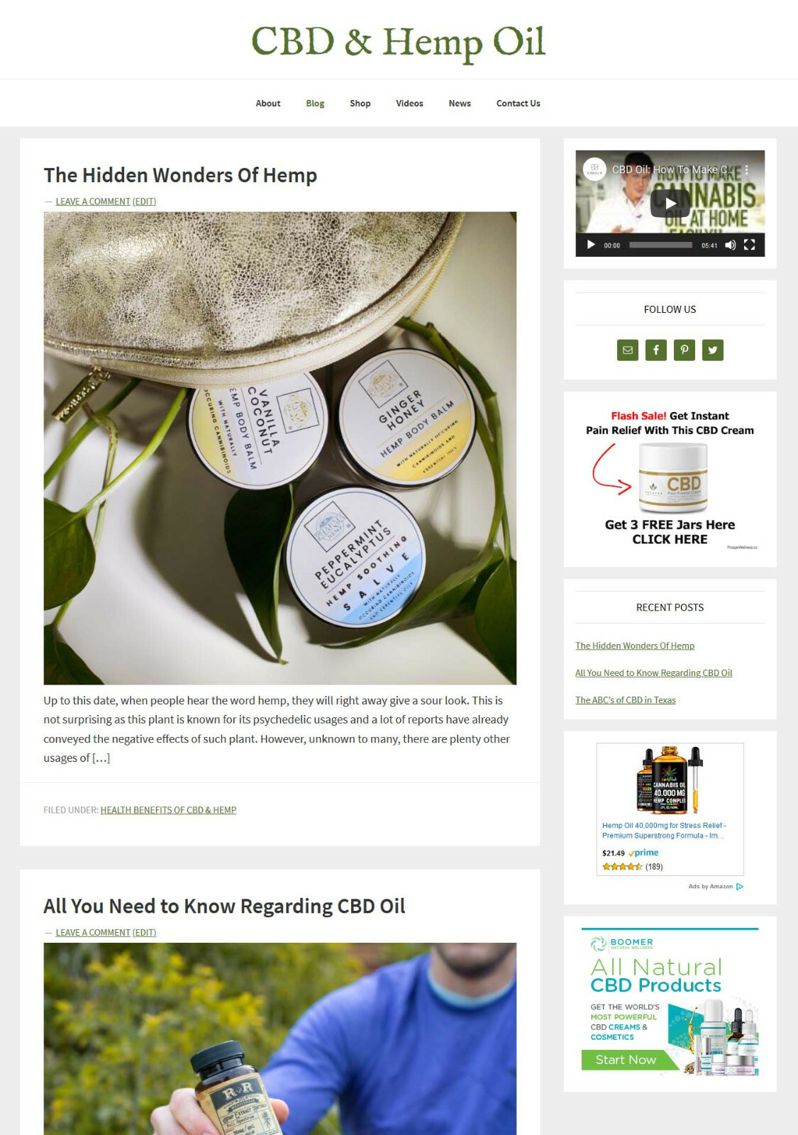 [NEW DESIGN] * Benefits of Hemp Oil Website * affiliate blog AUTO CONTENT