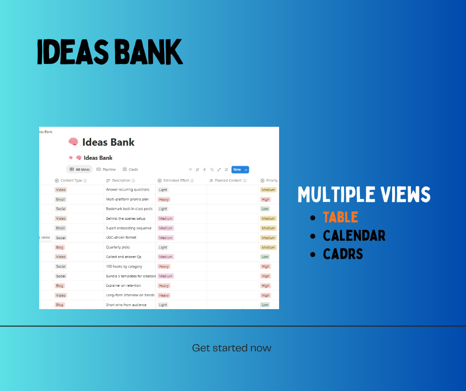 Content Creator Hub Notion Template – All-in-One Dashboard – Digital Download