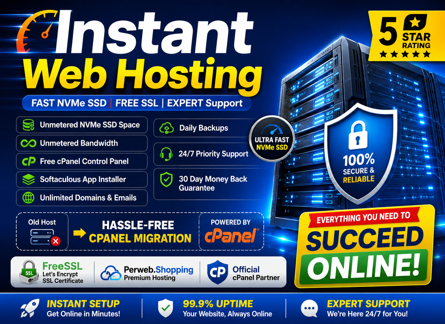Instant Web Hosting – 🚀Unlimited SSD + Free SSL + 24/7 Support | Just $14.99/Yr