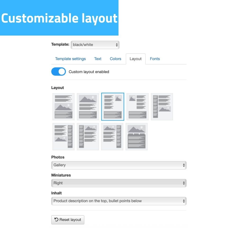 HTML eBay Template RESPONSIVE Elegant + Editor