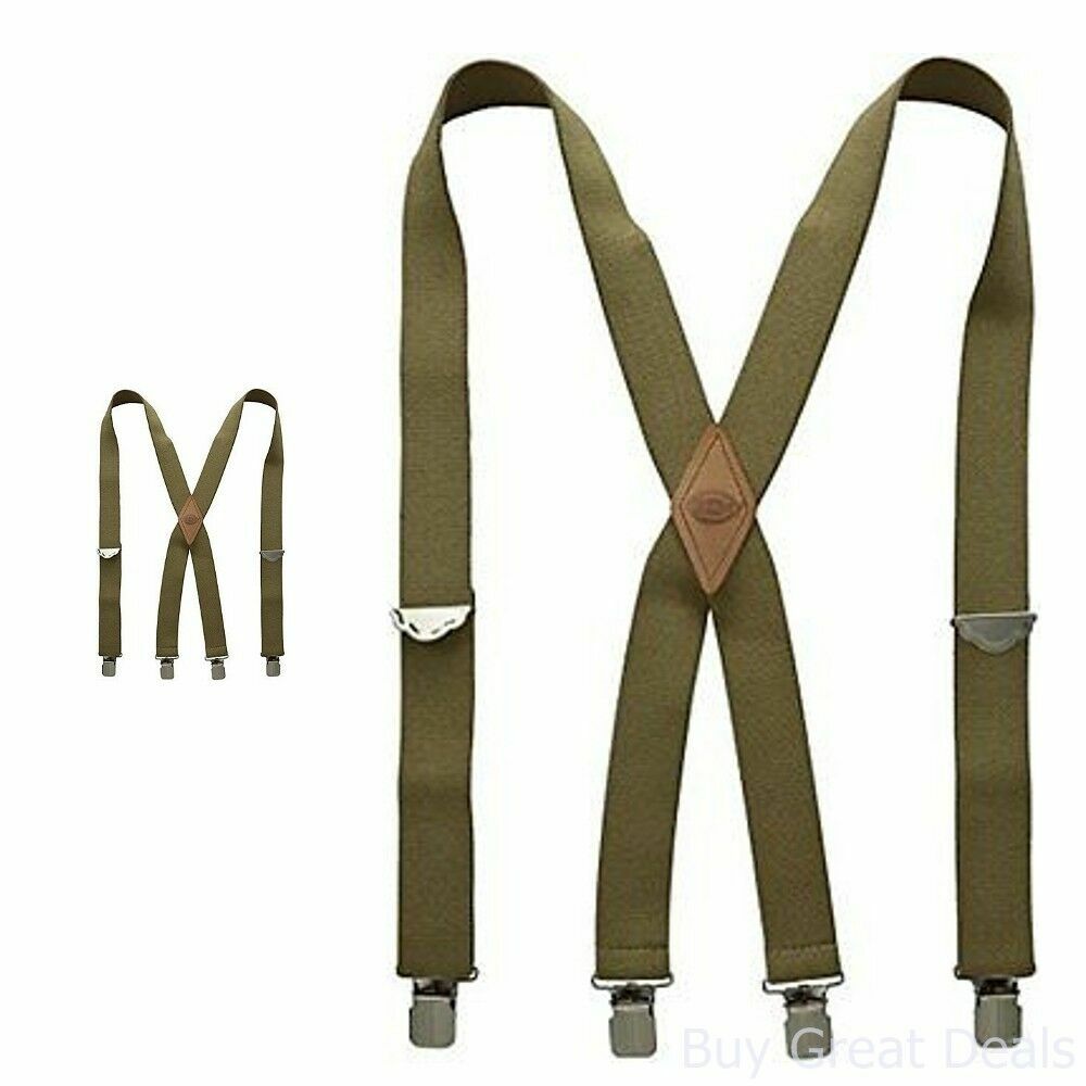 Dickies Mens Elastic Work Suspender Braces mossy green Olive