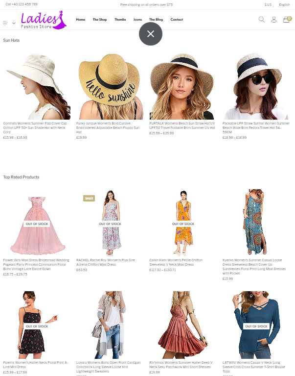 Ready made Drop shipping website Free hosting & set up , Ladies Fashion Stores