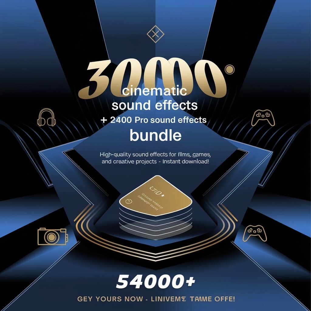 3000 Cinematic Sound Effects + 2400 Pro Sound Effects Bundle – Perfect for Films
