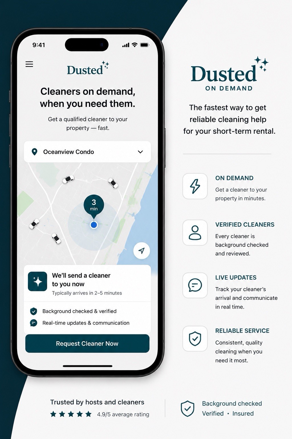 DUSTED Startup Project | Cleaning Marketplace | Website | Domains | UI/UX Assets