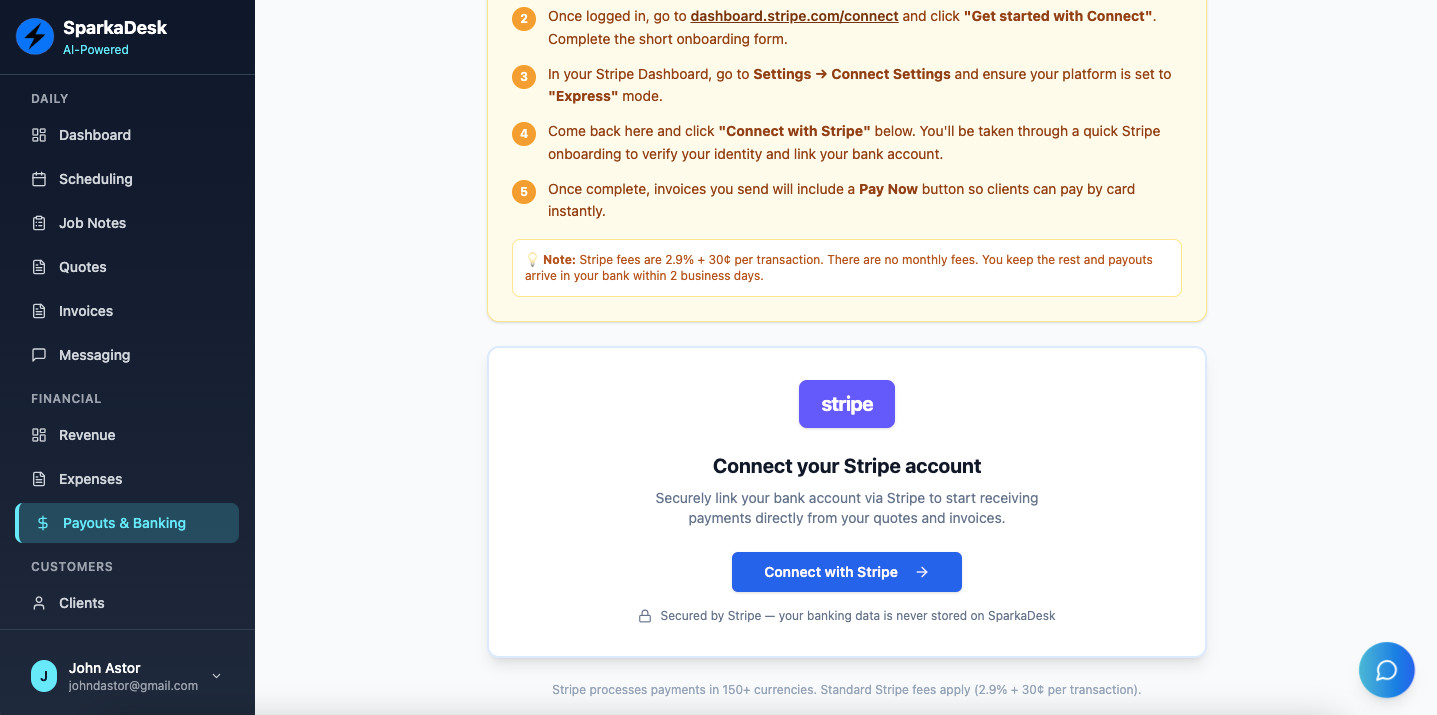 Tradespeople App to buy; Quotes, Invoices, Messages, Stripe, Billing and AI too