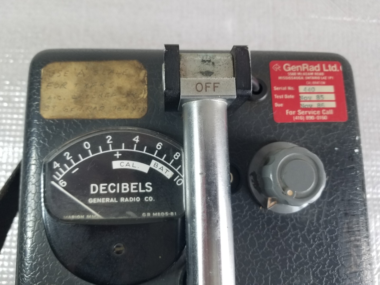 GENERAL RADIO COMPANY 1551-B SOUND LEVEL METER no power supply