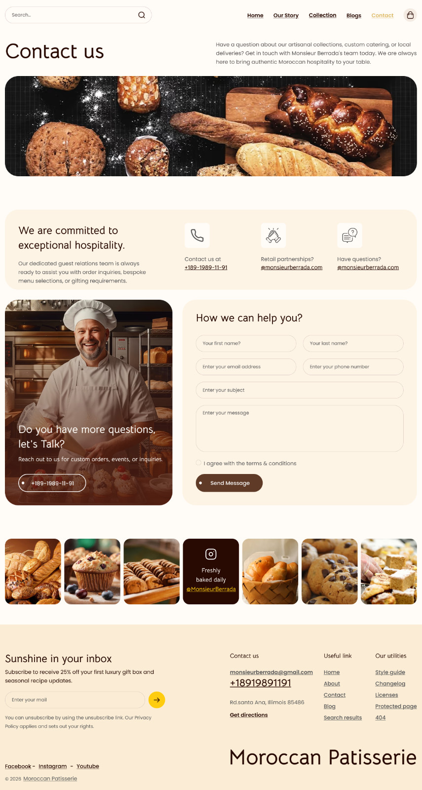 Moroccan Patisserie – Luxury Bakery E-Commerce Website Design | Figma UI/UX