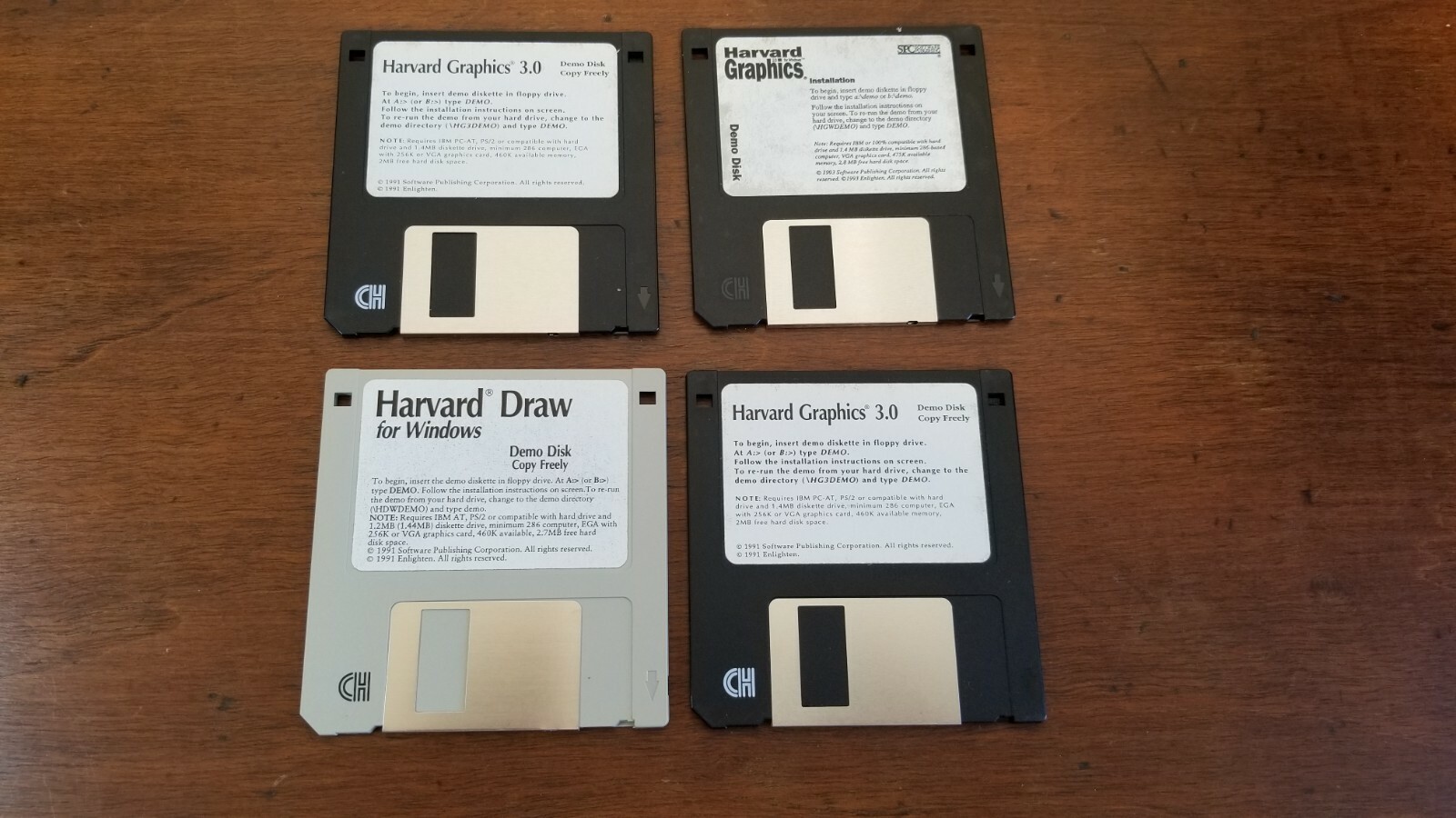 Harward Graphics Draw 4x diskettes 3.5″ 1991-93