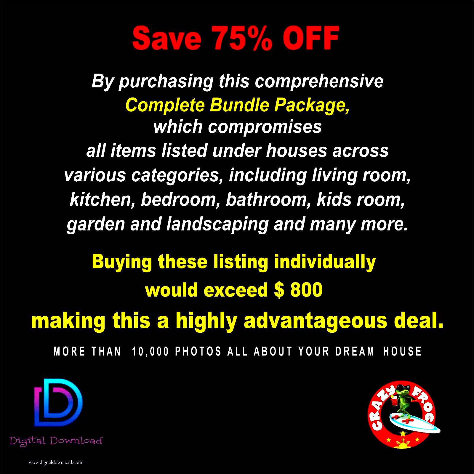 Living rooms, kitchens, gardens, bed room, bathrooms, gate and fences, Bundle