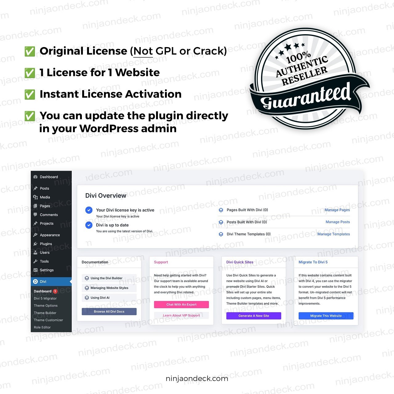 🥷 Divi Theme & Plugin Official License ‒ Lifetime / 1-Year