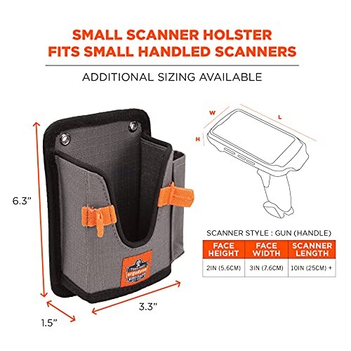 Ergodyne Squids 5543 Barcode Scanner Holder Mount for Forklift – Small Gray