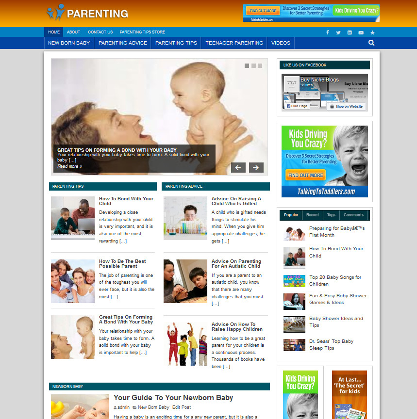 Parenting Guide Affiliate Website Free Installation + Free Hosting