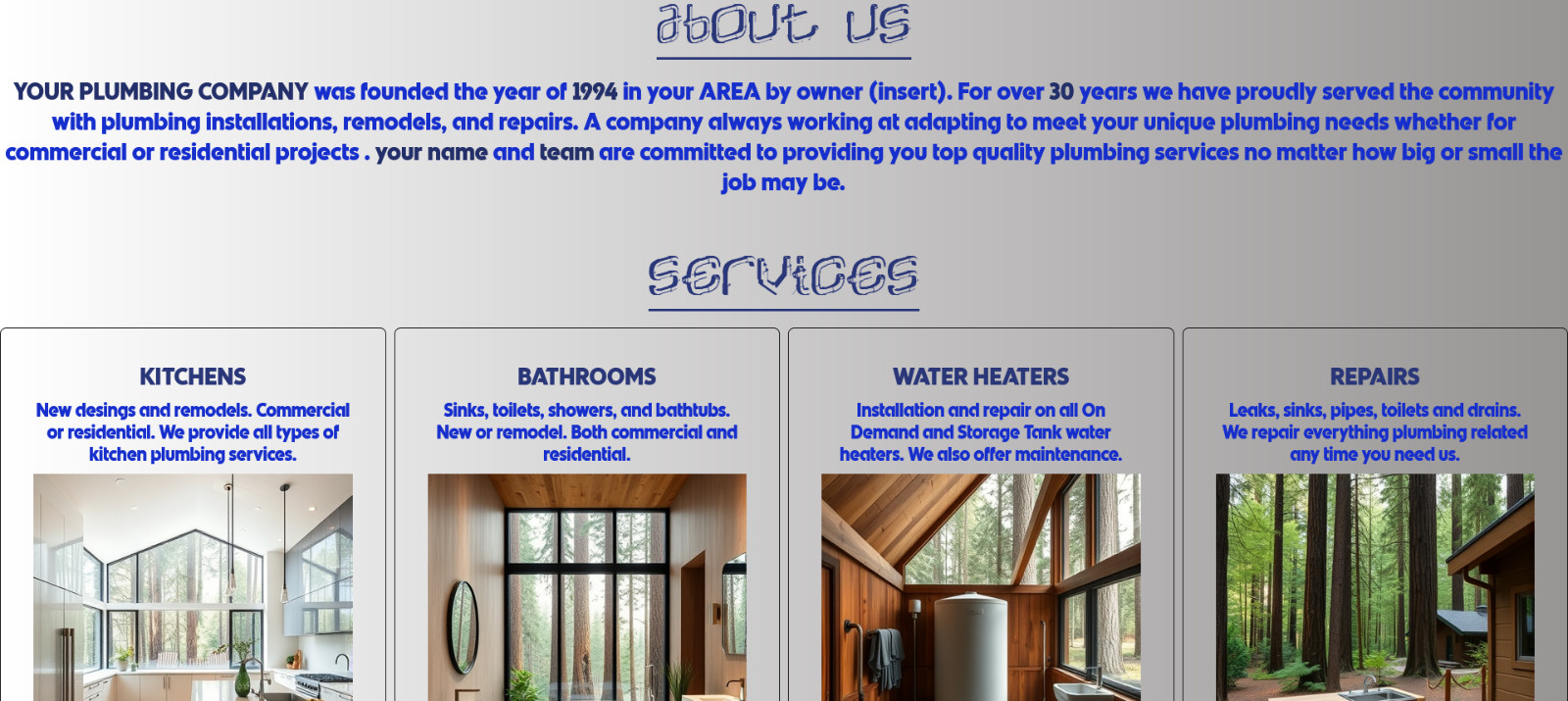 Digital products – Plumbing Company Website Template Source Code