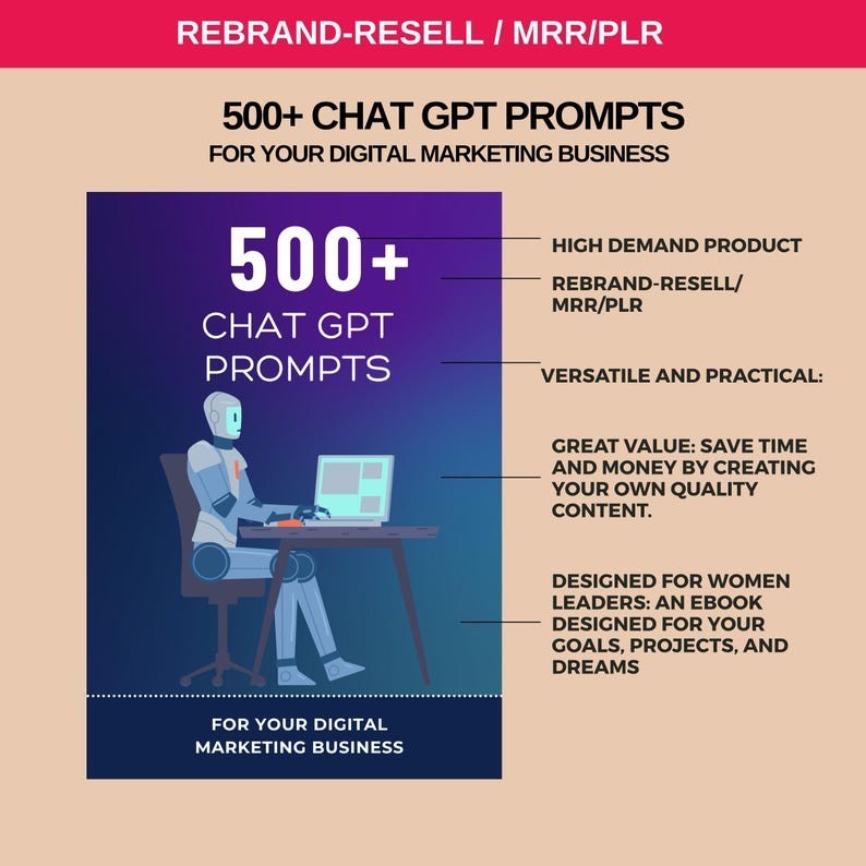 Ultimate AI Course/ Prompt Generator(canva Template) PLR Rights