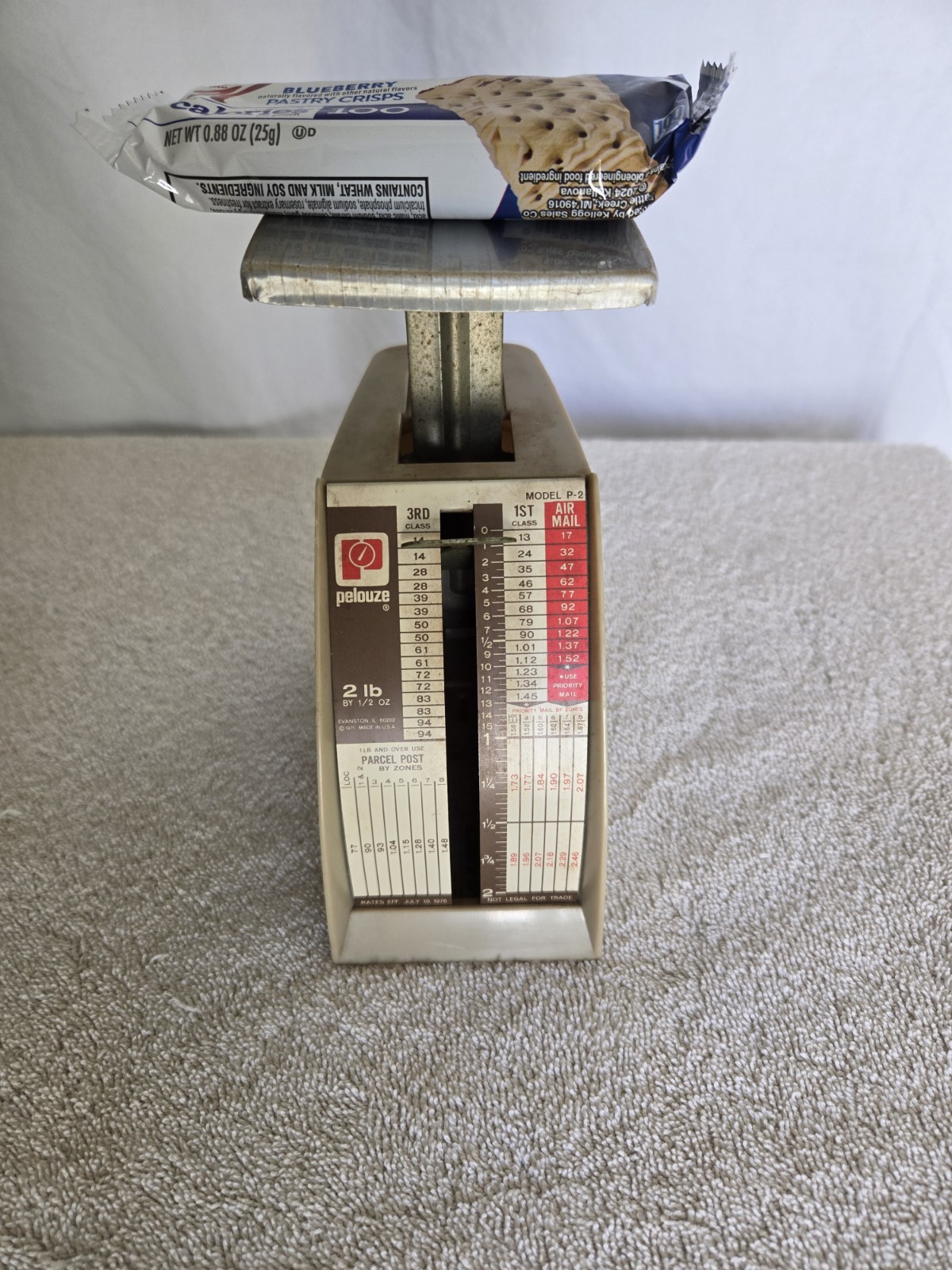 Vintage Pelouze Postal Scale 2 lb Mail Scale Metal USA