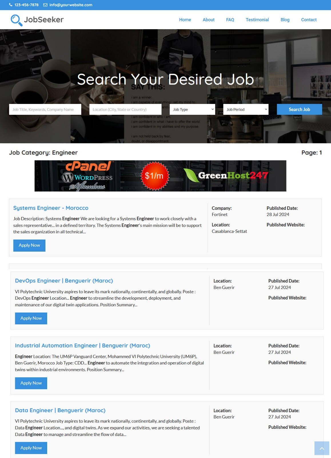 Job Search Engine Affiliate Website + Free Install and Hosting
