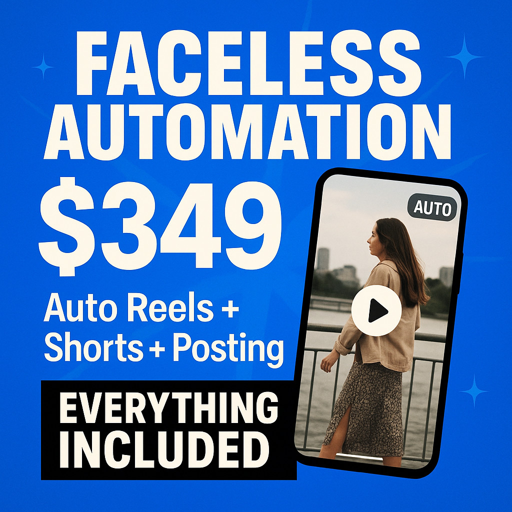 Faceless Video Automation for Sale – Auto Reels/Shorts, Built & Hosted Setup