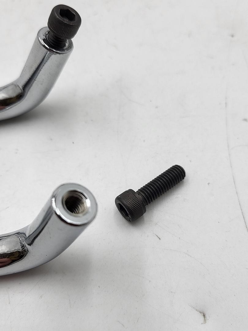Threaded chrome ptd steel Pull Handles 2″ Ctr-to-Ctr 3/8″ dia.
