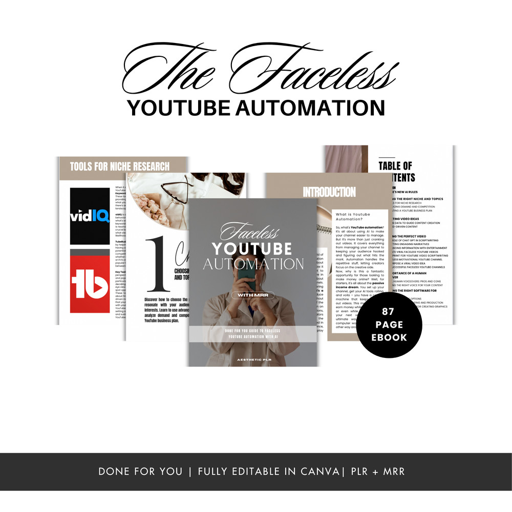 Faceless Digital Marketing Bundle with PLR & MRR | 8 Editable Canva Templates |
