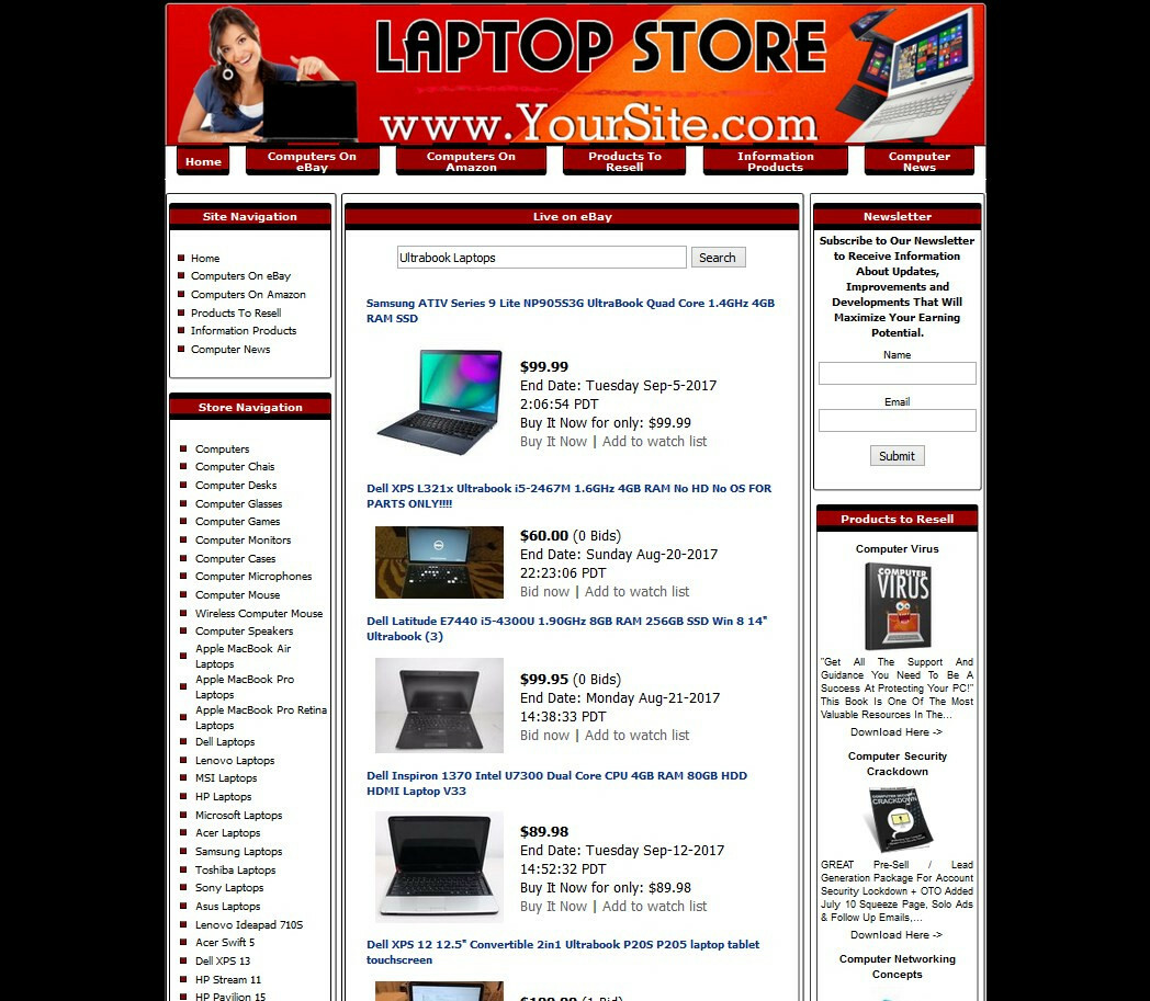 LAPTOP STORE Business Website Sale