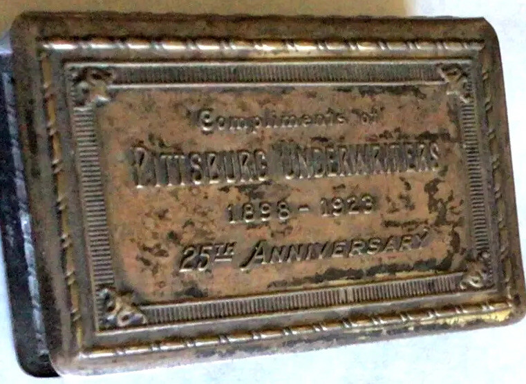 Pittsburg Underwriters 25th Anniversary 1928 Match Box Cover