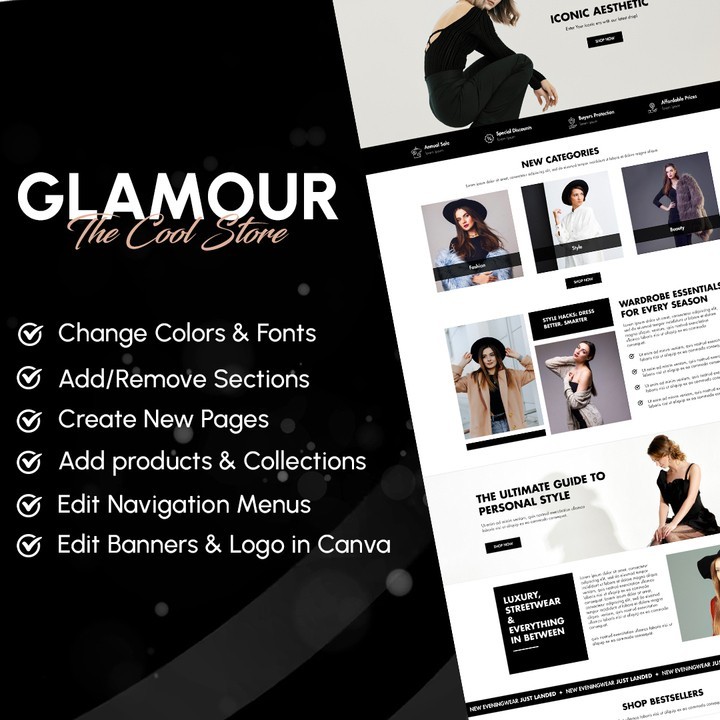 Luxury Black Shopify Theme | Streetwear Fashion Website Template | No Coding