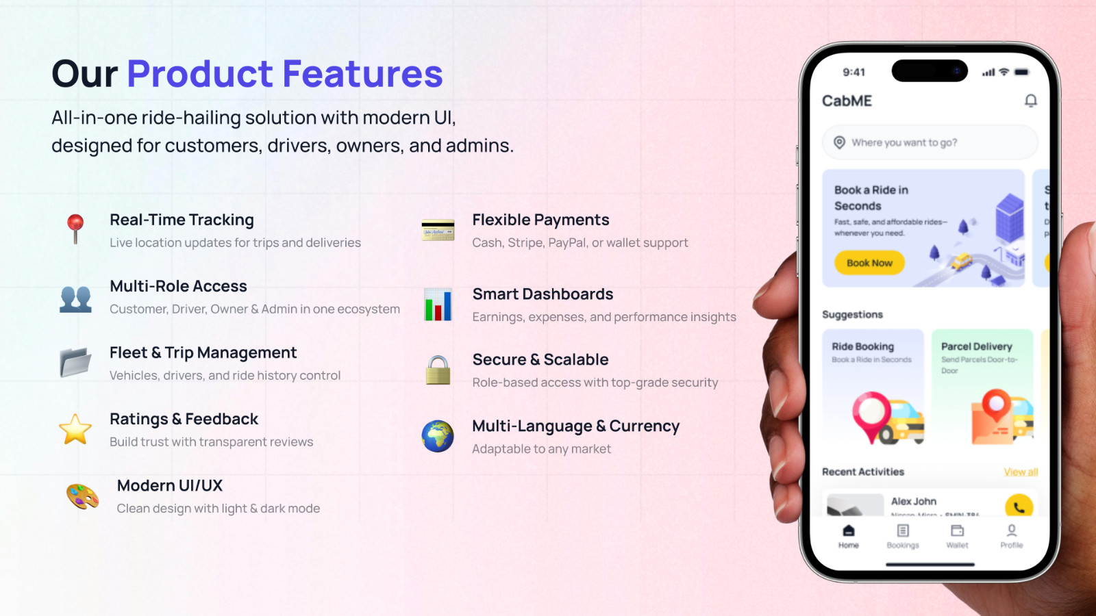 MyCab Taxi Booking & Parcel Delivery Flutter App | Android & iOS | Admin Panel