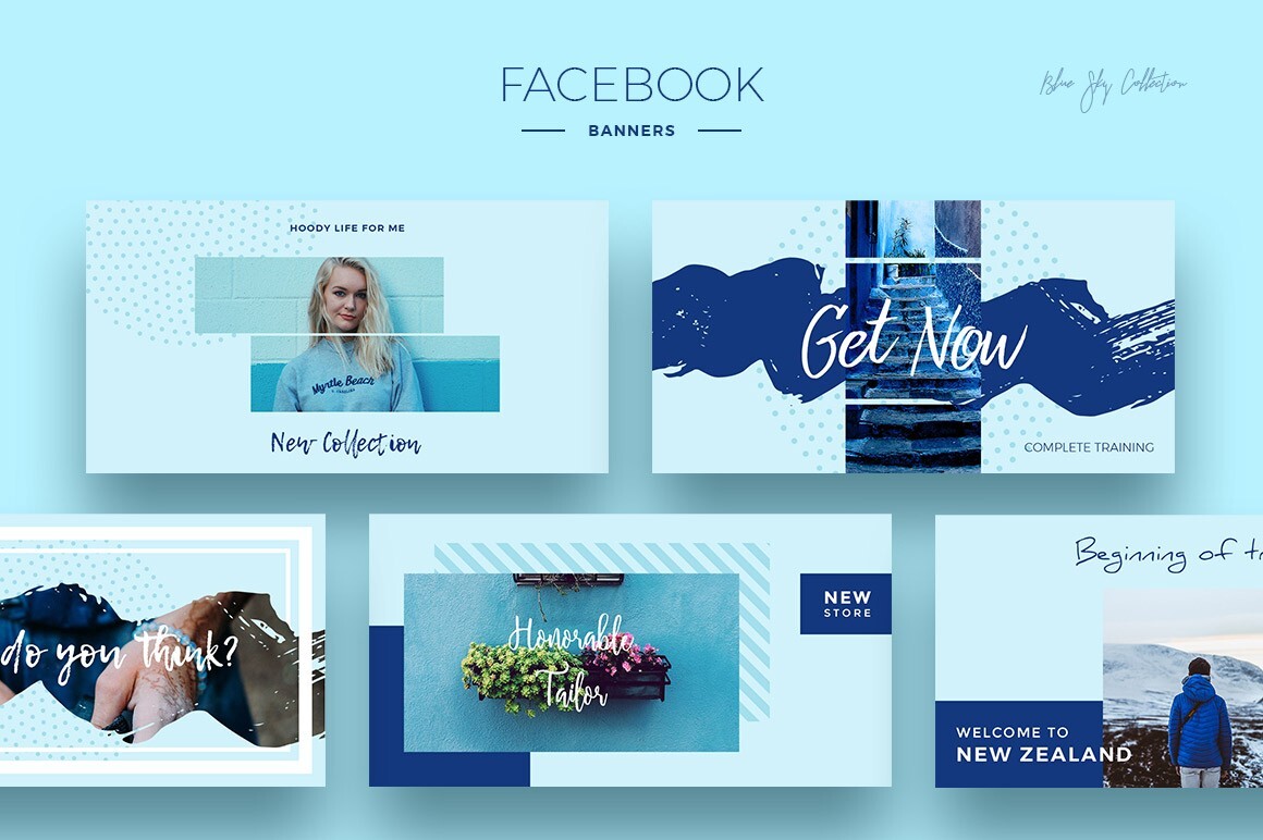 3 in 1 Social Media Kit Facebook Instagram Fully Editable PSD 3 Color Schemes