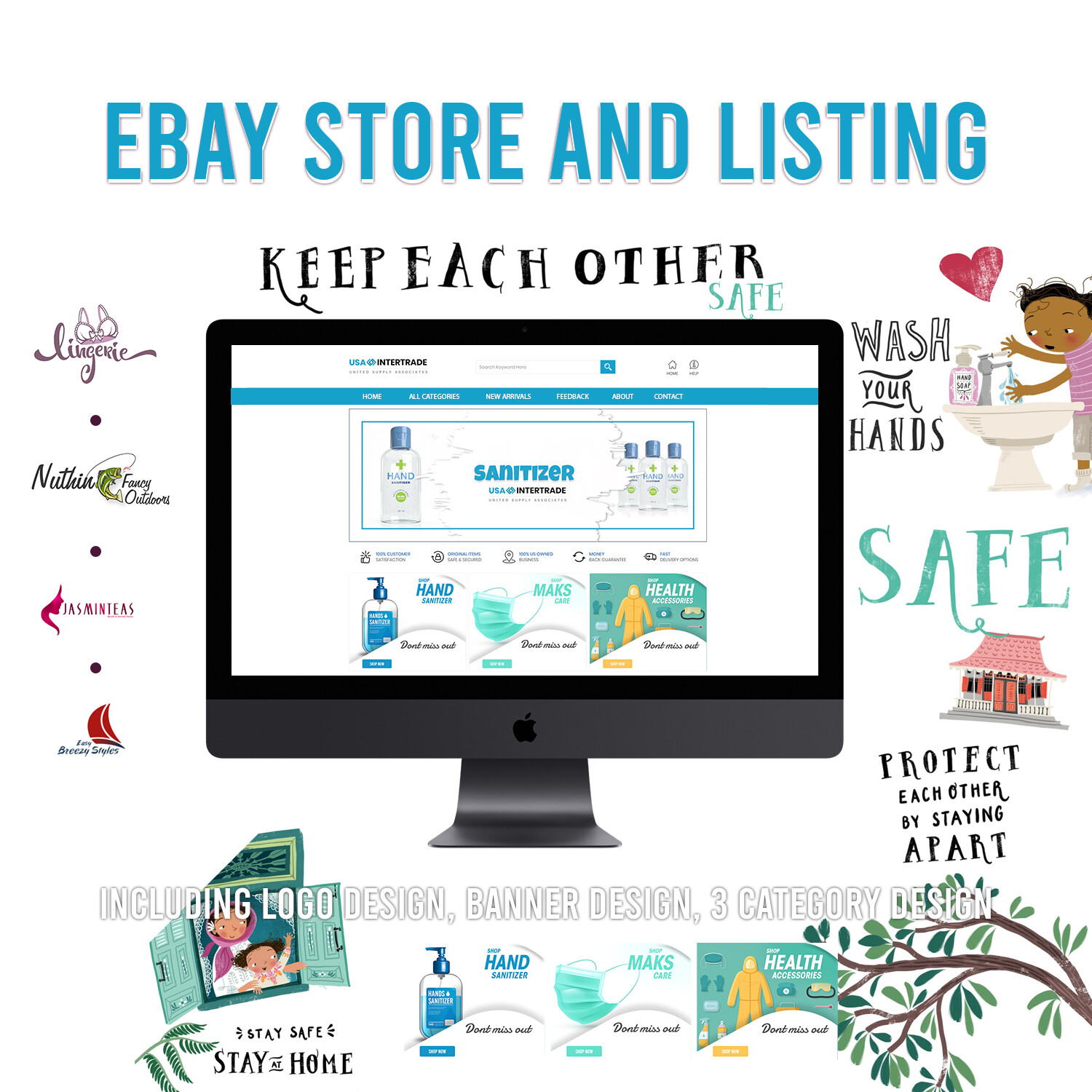 Ebay store Listing Template design RESPONSIVE DESIGN 2021 LOGO DESIGN FREE