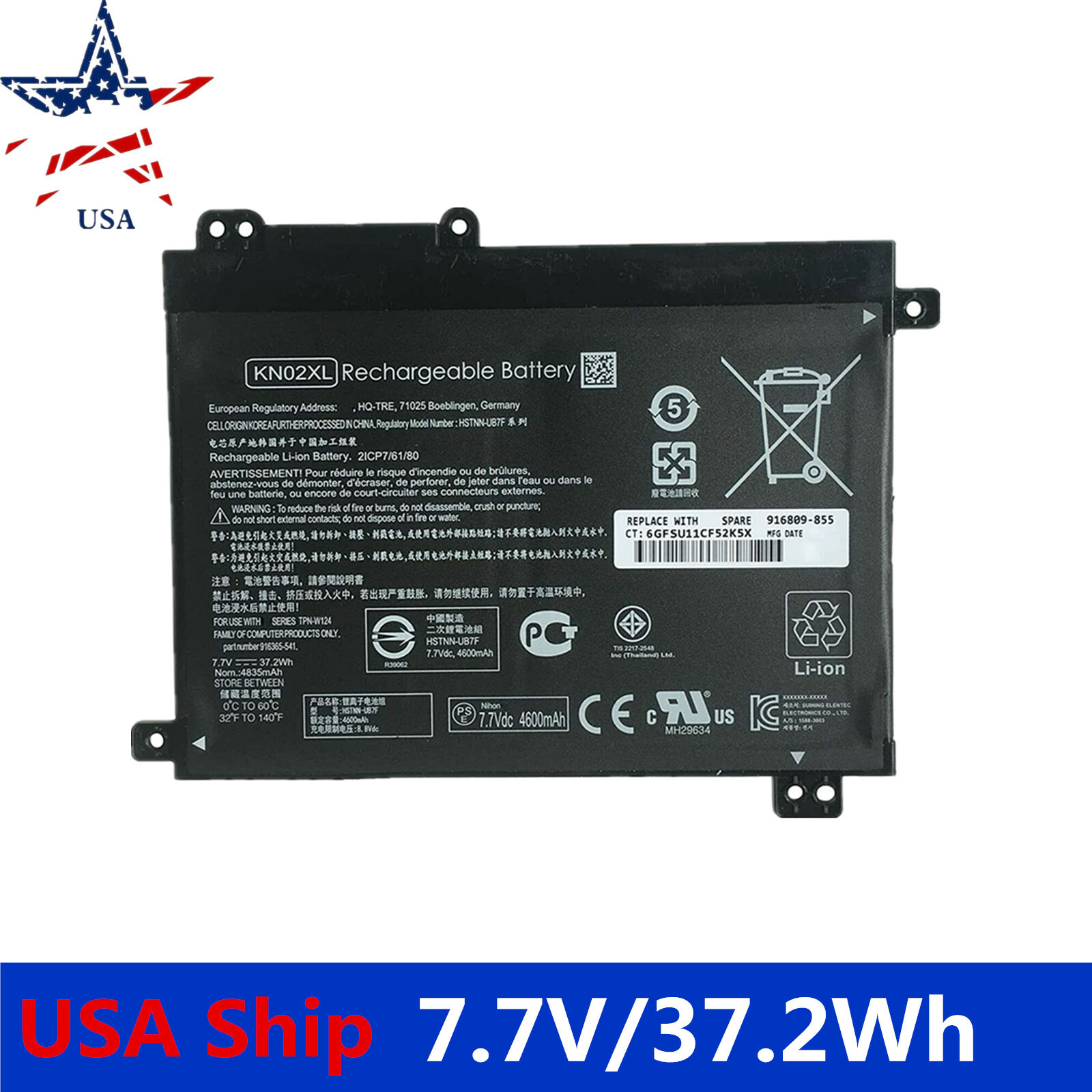 Replacement KN02XL Battery for HP Pavilion 11m 916365-541 HSTNN-LB7R HSTNN-UB7F
