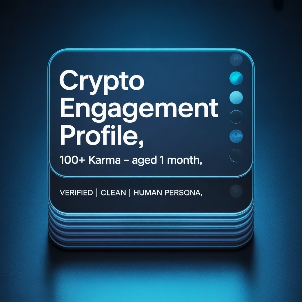 Crypto Social Engagement Profile | Aged 1 Month | 100+ Karma | Clean History