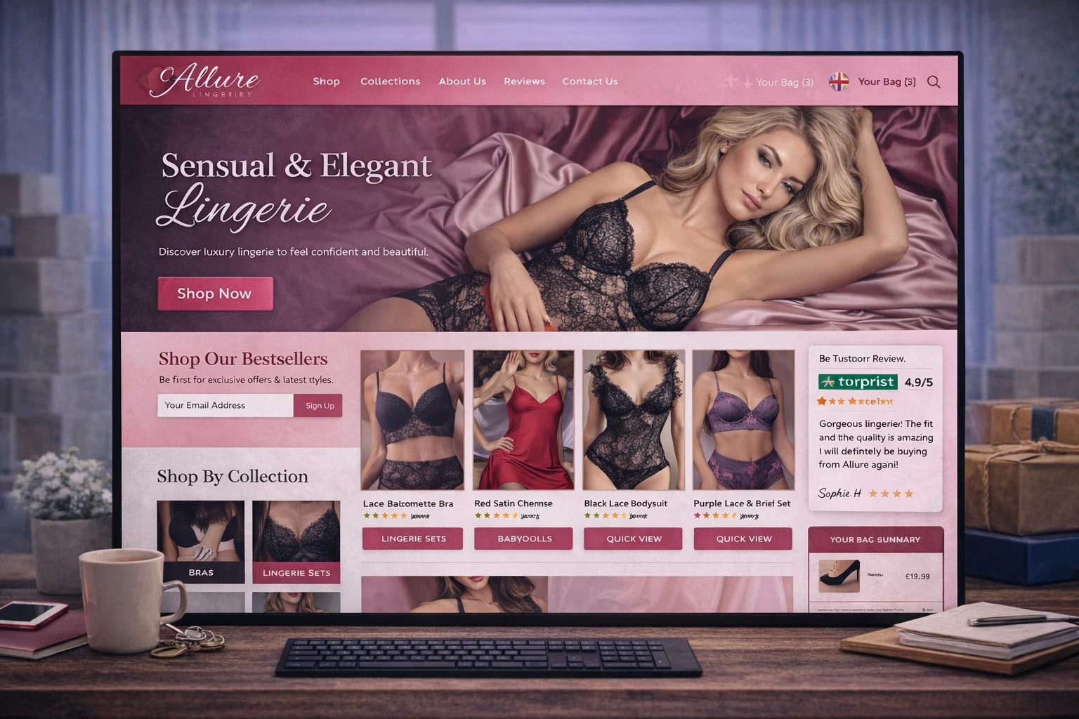 PREMIUM LINGERIE SHOPIFY DROPSHIPPING WEBSITE STORE 200 PRODUCTS
