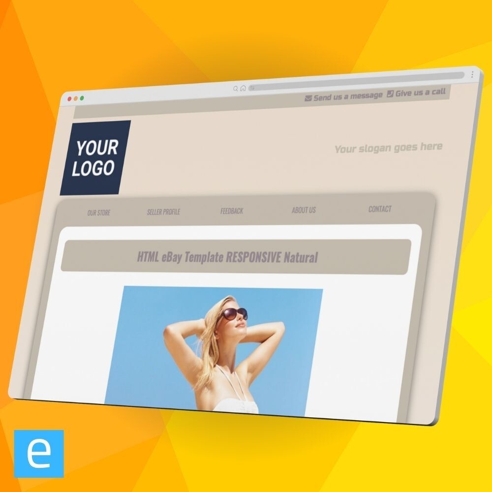 eBay Template RESPONSIVE Natural – pastel – editor included – no html needed