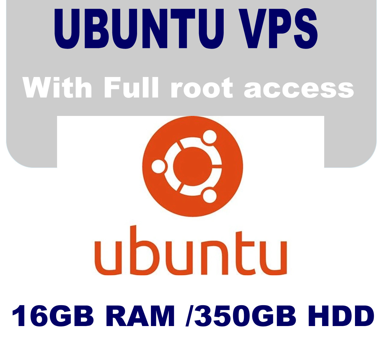 UBUNTU VPS Server 16GB RAM, 350GB HDD, 24hour support Various OS Versions