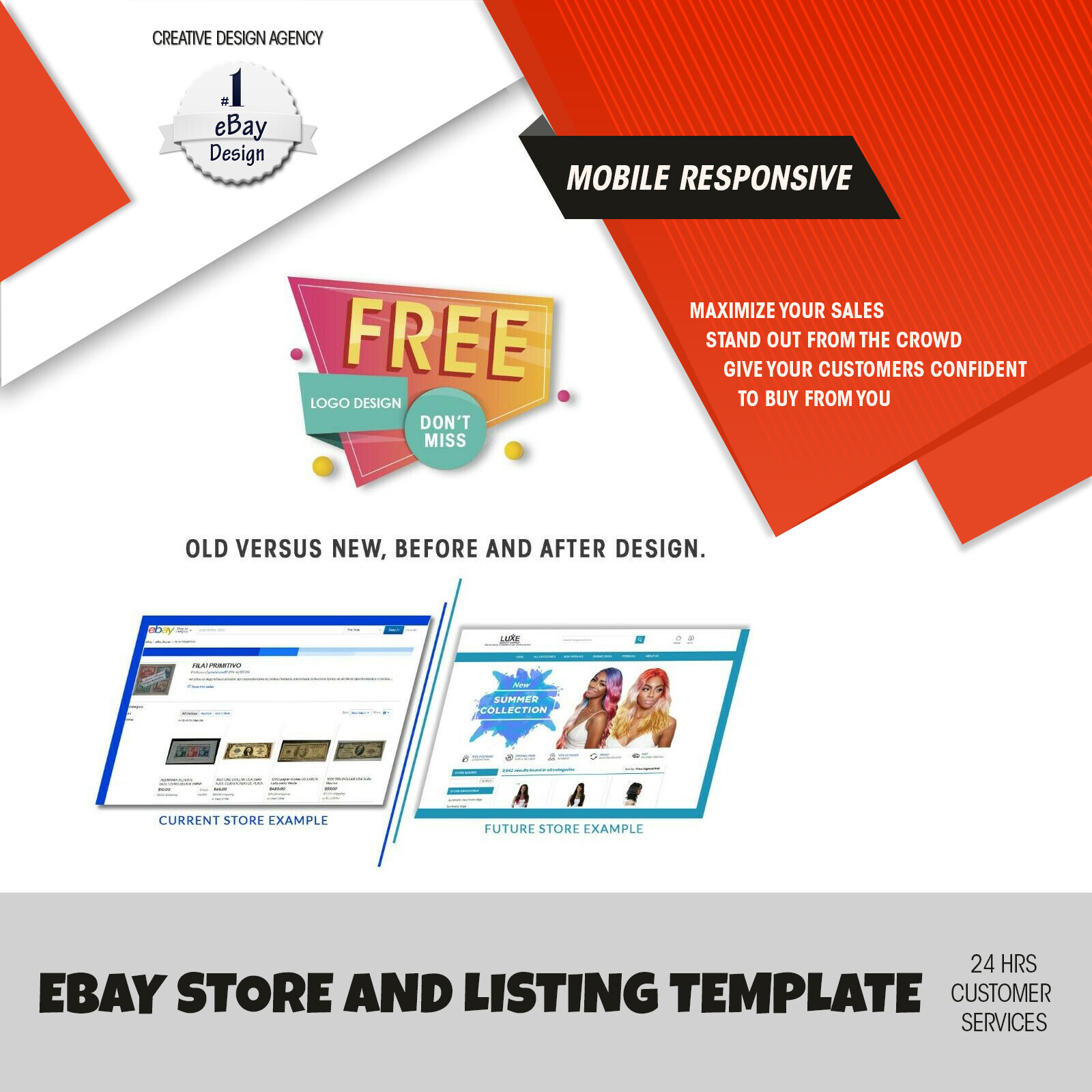 Ebay store Listing Template design RESPONSIVE DESIGN 2021 LOGO DESIGN FREE