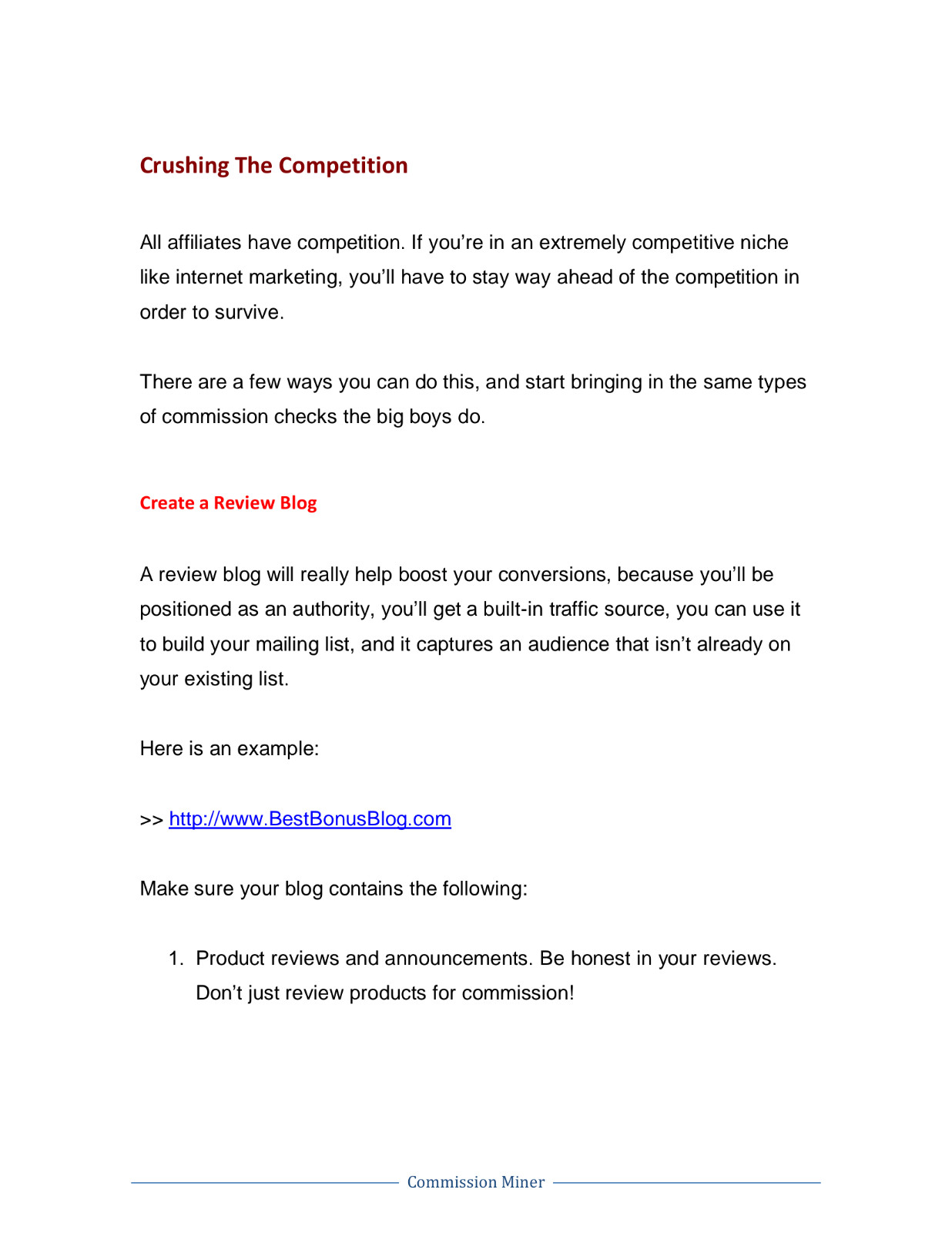 Commission Miner Affiliate