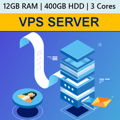 VPS Server / RDP Server / VPS Hosting 12GB RAM + 400GB HDD – 3 months